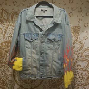 Jean Jacket with flamed arms